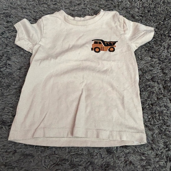 Pekkle Other - Kids White Tee with Truck Graphic